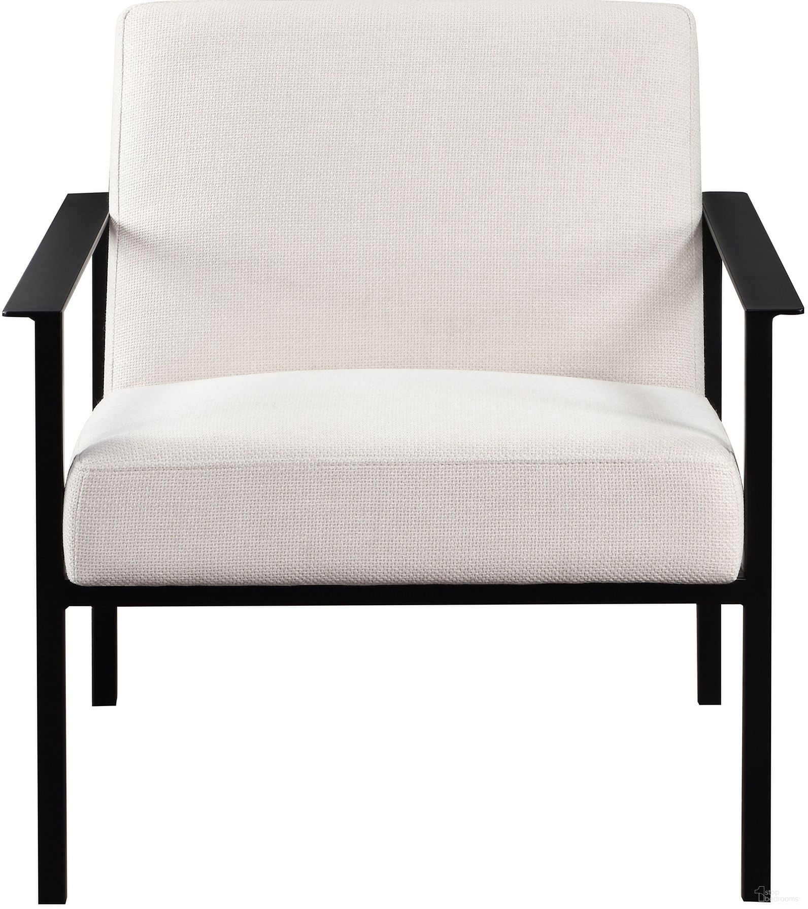 The appearance of Milano White Stationary Metal Accent Chair In Oatmeal designed by Comfort Pointe in the modern / contemporary interior design. This oatmeal piece of furniture  was selected by 1StopBedrooms from Milano Collection to add a touch of cosiness and style into your home. Sku: 8200-09. Material: Metal.