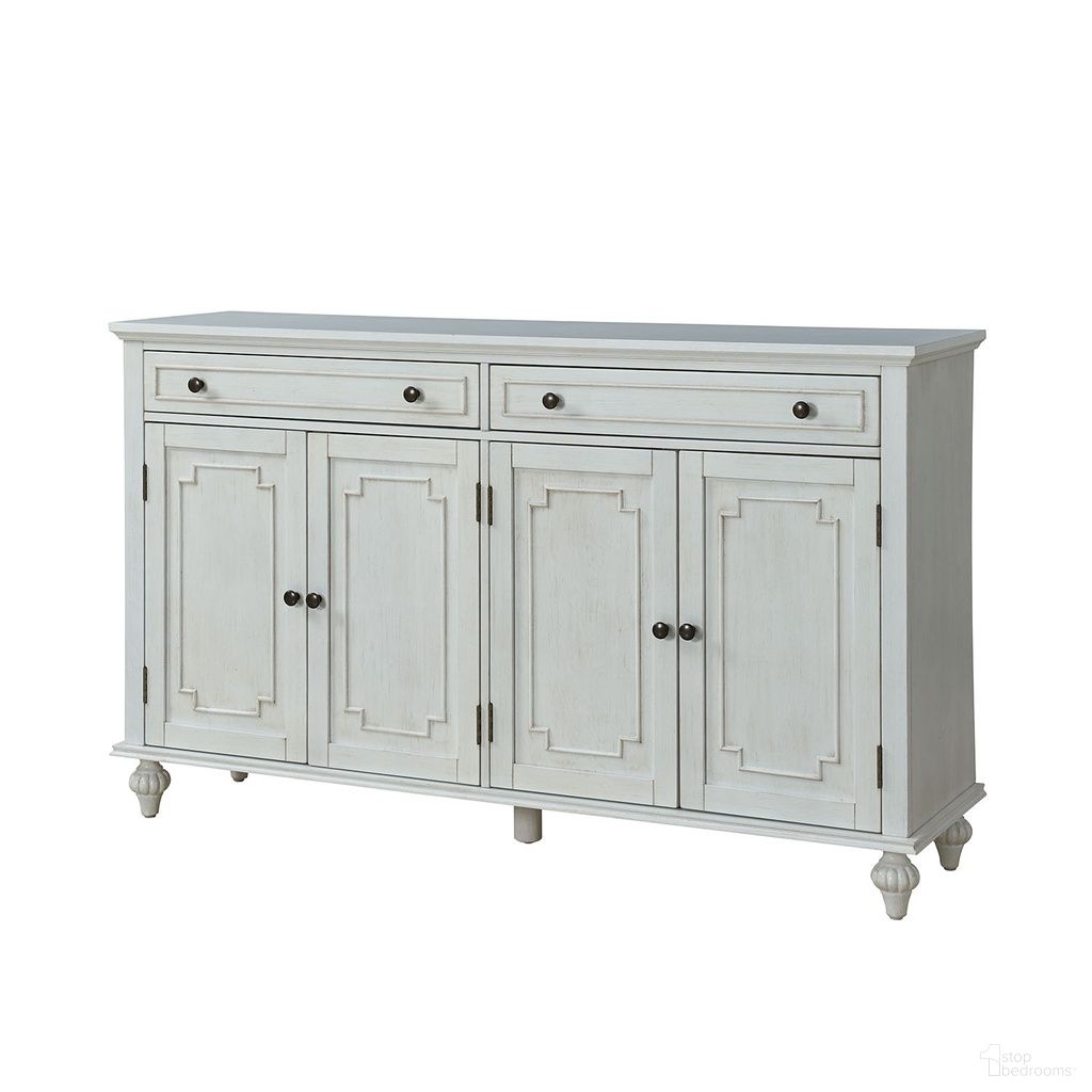 The appearance of Mildred 2 Drawer Sideboard In White designed by Karat Home in the country / farmhouse interior design. This white piece of furniture was selected by 1StopBedrooms from Mildred Collection to add a touch of cosiness and style into your home. Sku: SBHM0888-WTE. Material: Engineered Wood.