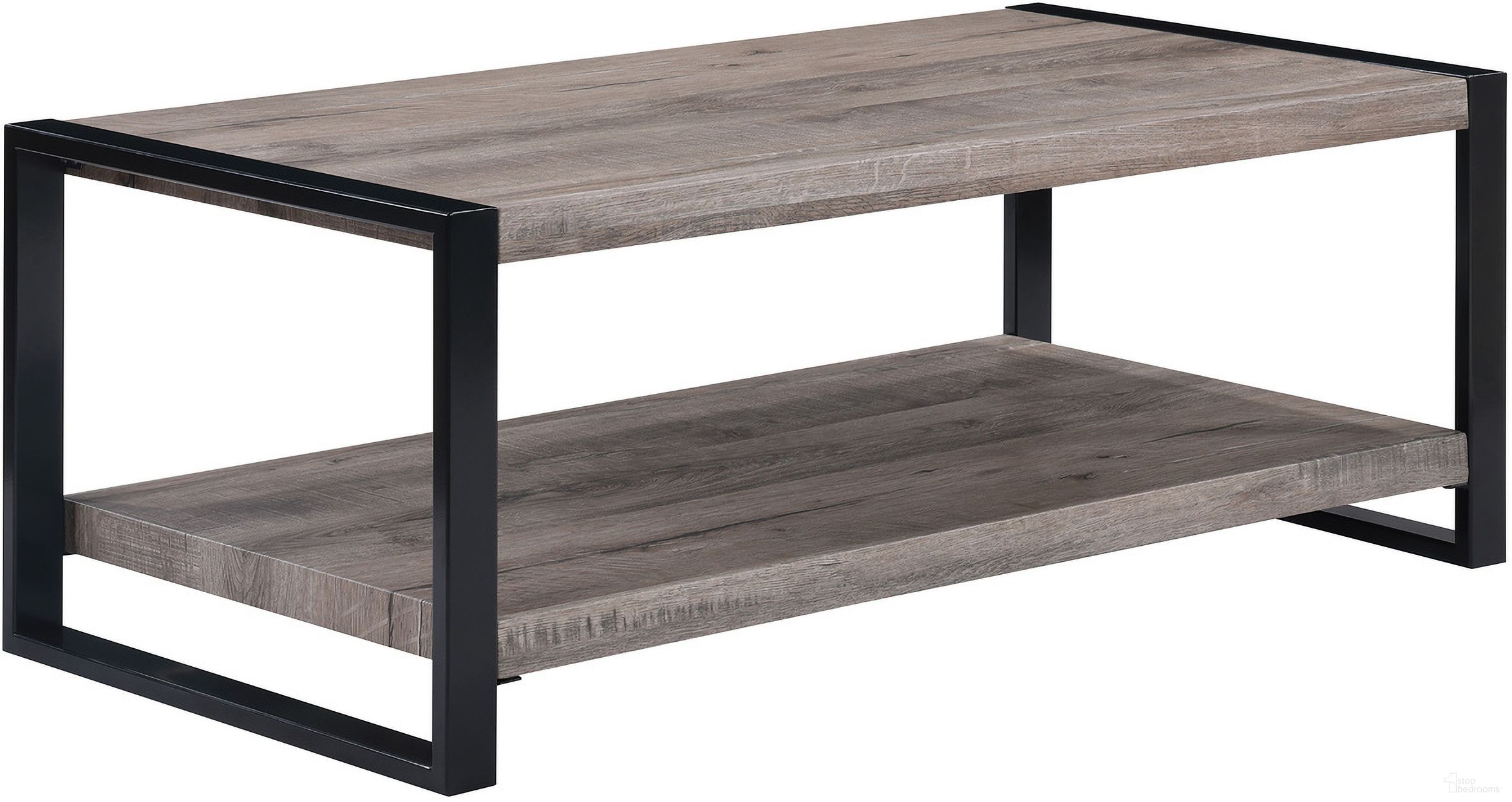 The appearance of Mildred Coffee Table In Gray and Black designed by Crown Mark in the transitional interior design. This gray and black piece of furniture  was selected by 1StopBedrooms from Mildred Collection to add a touch of cosiness and style into your home. Sku: 4217-01. Material: MDF.