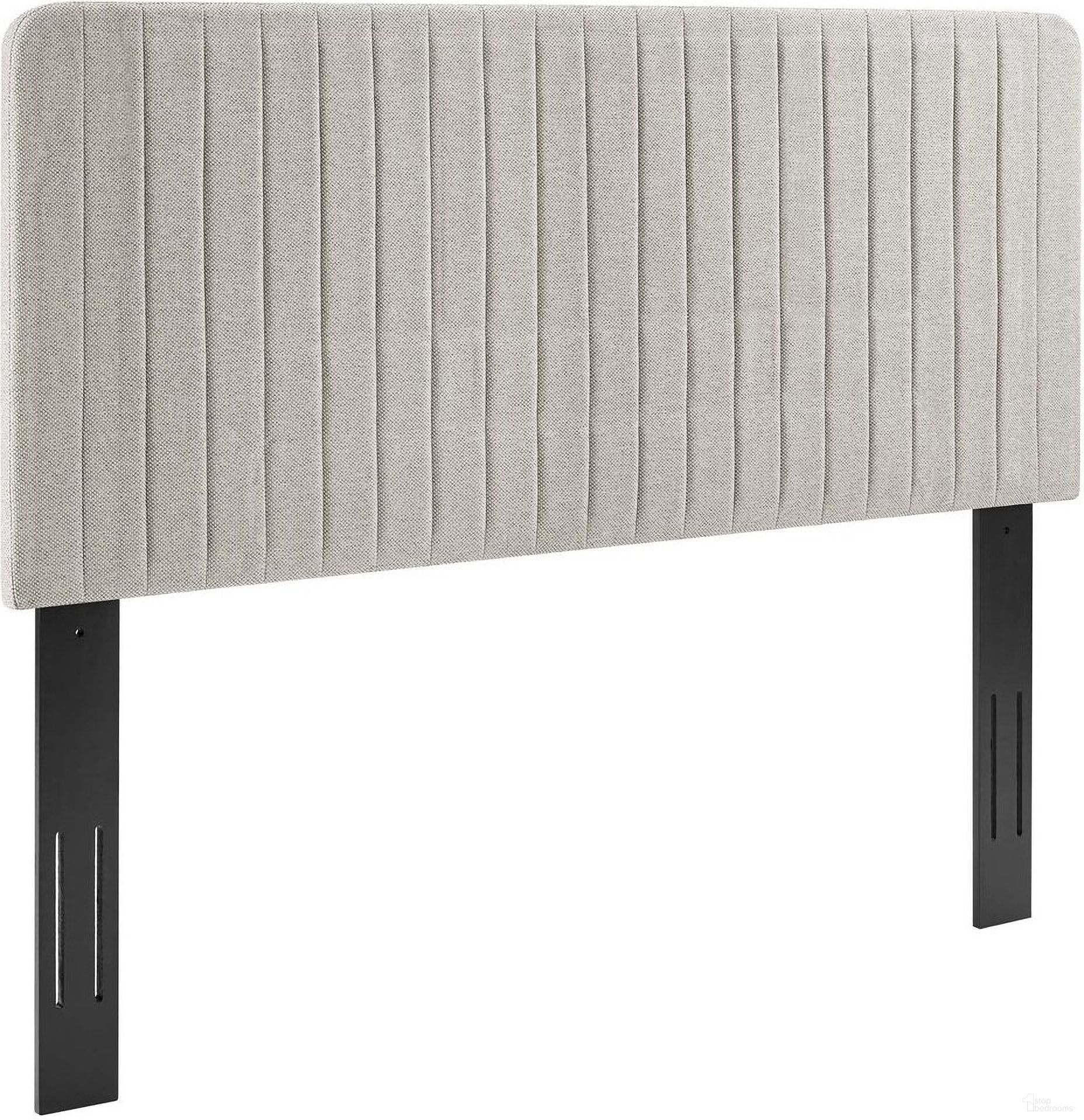 The appearance of Milenna Channel Tufted Upholstered Fabric King/California King Headboard In Oatmeal designed by Modway in the glam interior design. This oatmeal piece of furniture  was selected by 1StopBedrooms from Milenna Collection to add a touch of cosiness and style into your home. Sku: MOD-6342-OAT. Bed Size: King. Material: MDF.