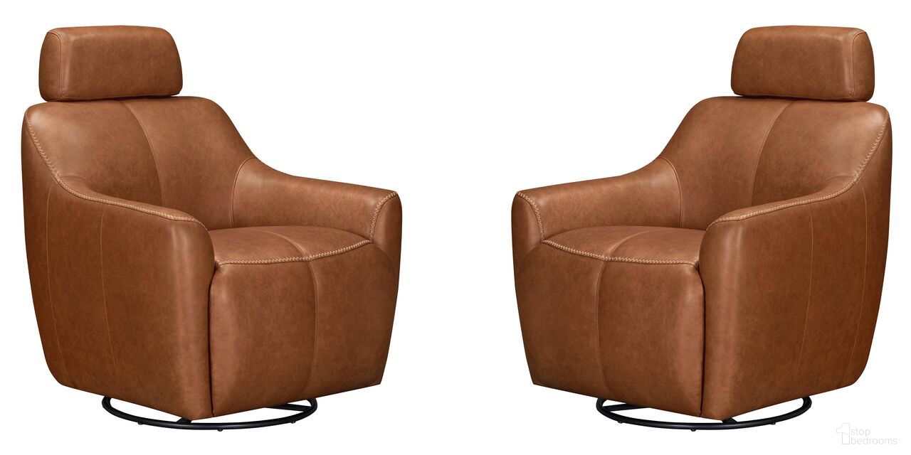 Miles Swivel Gliding Accent Chair Set of 2 In Renaissance Cinnamon