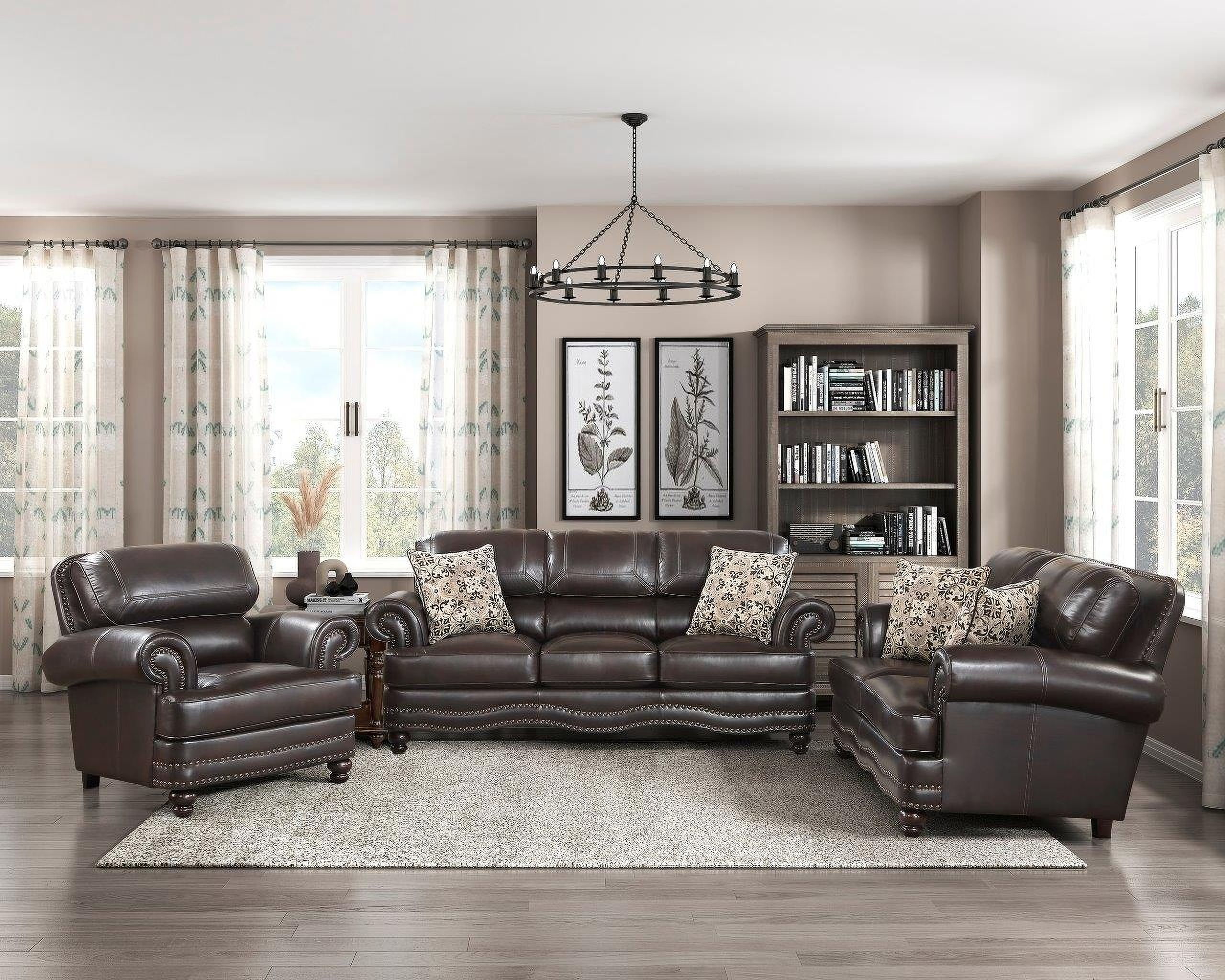 The appearance of Milford Living Room Set In Brown designed by Homelegance in the traditional interior design. This brown piece of furniture was selected by 1StopBedrooms from Milford Collection to add a touch of cosiness and style into your home. Sku: 9268BRW-3;9268BRW-2. Material: Faux Leather.