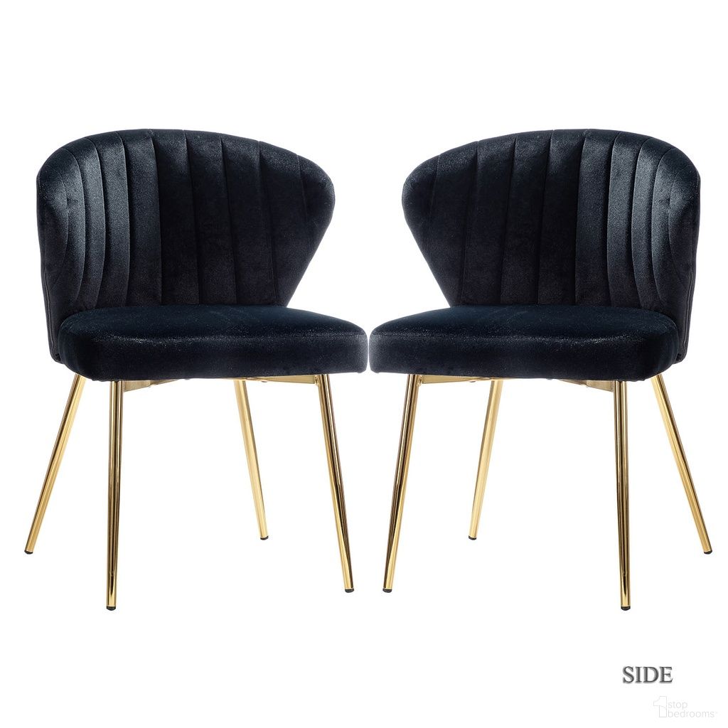 The appearance of Milia Dining Chair Set Of 2 In Black designed by Karat Home in the modern / contemporary interior design. This black piece of furniture was selected by 1StopBedrooms from Milia Collection to add a touch of cosiness and style into your home. Sku: CHM0011-S2-BLACK. Material: Velvet. Chair Type: Side Chair.