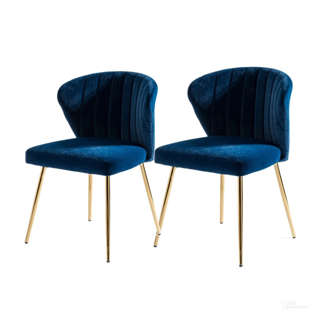 Milia Dining Chair Set Of 2 In Navy