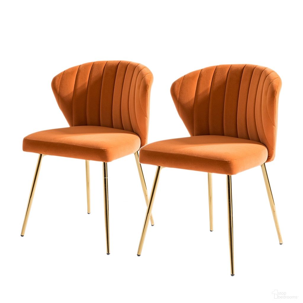 Milia Dining Chair Set Of 2 In Orange