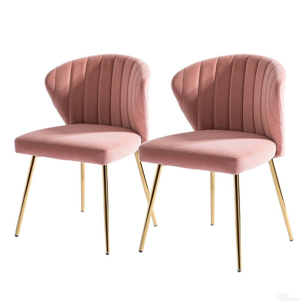 The appearance of Milia Dining Chair Set Of 2 In Pink designed by Karat Home in the modern / contemporary interior design. This pink piece of furniture was selected by 1StopBedrooms from Milia Collection to add a touch of cosiness and style into your home. Sku: CHM0011-S2-PINK. Material: Velvet. Chair Type: Side Chair.
