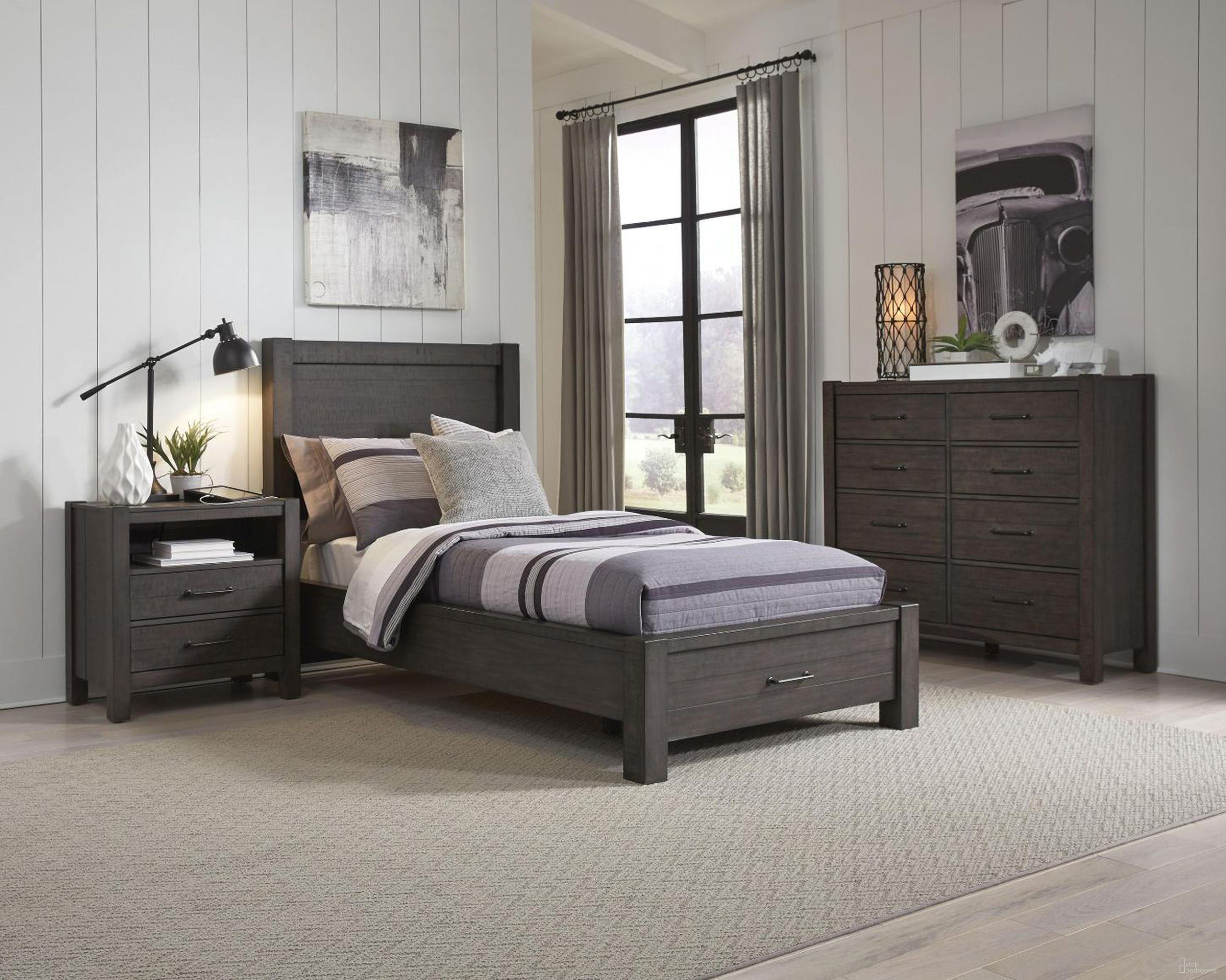 The appearance of Mill Creek Full Panel Storage Bed In Dark Brown designed by Aspenhome in the rustic / southwestern interior design. This dark brown piece of furniture was selected by 1StopBedrooms from Mill Creek Collection to add a touch of cosiness and style into your home. Sku: I227-575;I227-576D;I227-574. Bed Type: Storage Bed. Material: Wood. Bed Size: Full.