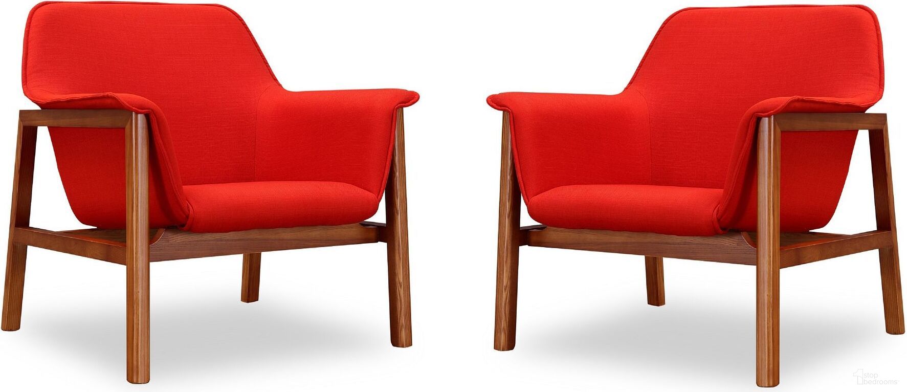 The appearance of Miller Accent Chair in Burnt Orange and Walnut (Set of 2) designed by Manhattan Comfort in the transitional interior design. This burnt orange piece of furniture was selected by 1StopBedrooms from Miller Collection to add a touch of cosiness and style into your home. Sku: AC007-OR;AC007-OR. Material: Wood.