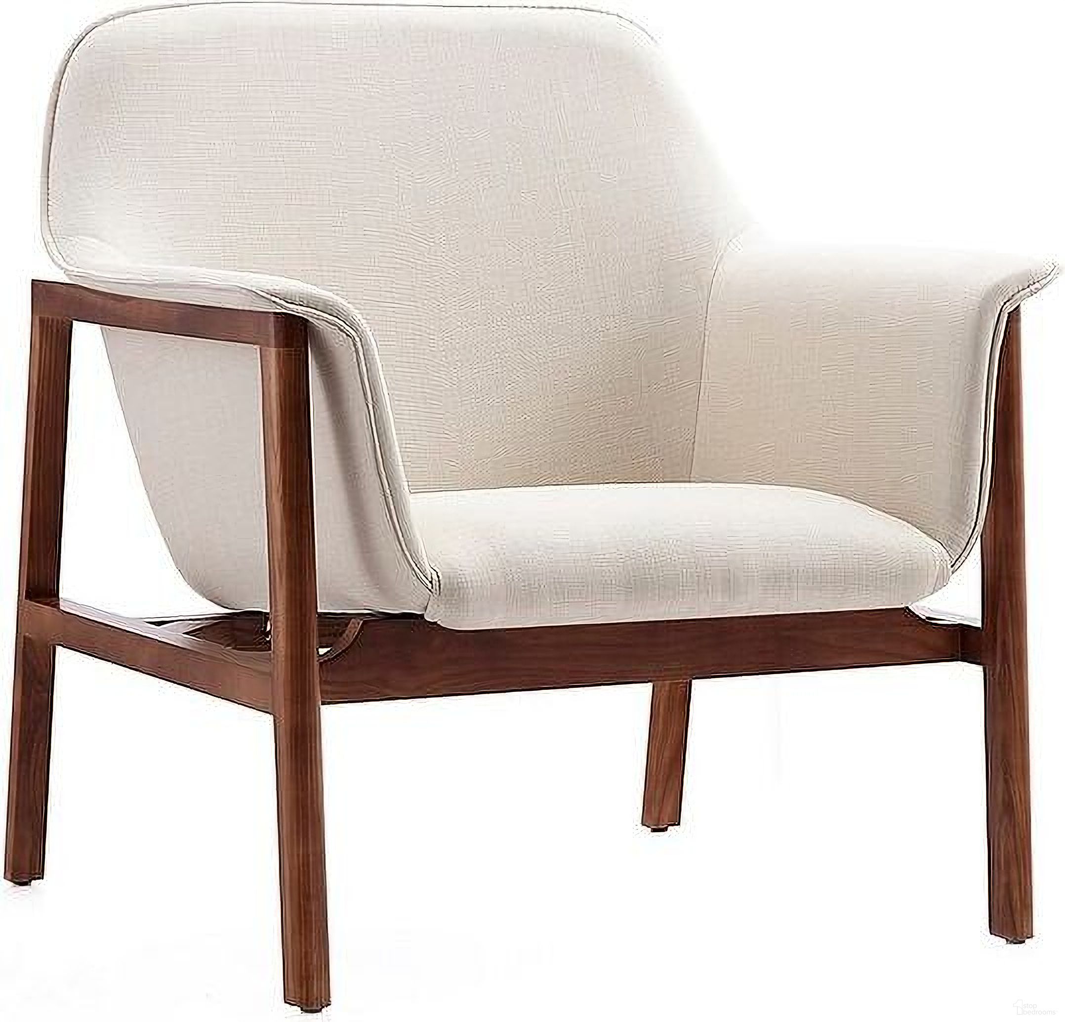 Miller Accent Chair in Cream and Walnut