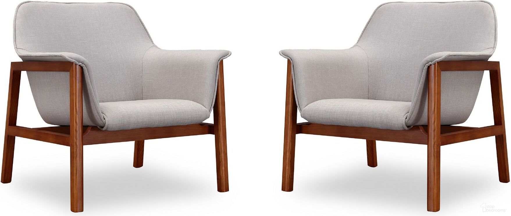 The appearance of Miller Accent Chair in Grey and Walnut (Set of 2) designed by Manhattan Comfort in the transitional interior design. This grey and walnut piece of furniture was selected by 1StopBedrooms from Miller Collection to add a touch of cosiness and style into your home. Sku: AC007-GY;AC007-GY. Material: Wood.