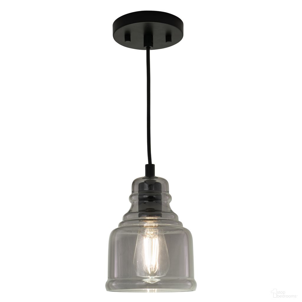 The appearance of Millie 8.25 InchH Mini Pendant with Smoke Glass In Matte Black designed by Vaxcel in the transitional interior design. This matte black piece of furniture was selected by 1StopBedrooms from Millie Collection to add a touch of cosiness and style into your home. Sku: P0378. Material: Metal.