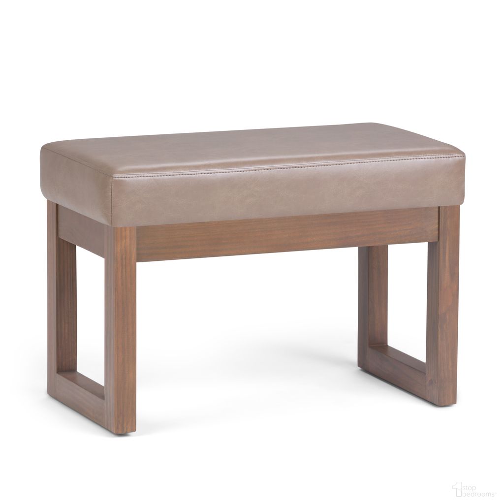 The appearance of Milltown Solid Wood Footstool Small Ottoman Bench In Ash Blonde designed by Simpli Home in the modern / contemporary interior design. This ash blonde piece of furniture was selected by 1StopBedrooms from Milltown Collection to add a touch of cosiness and style into your home. Sku: 3AXCOT-252-SM-ASB. Material: Faux Leather.