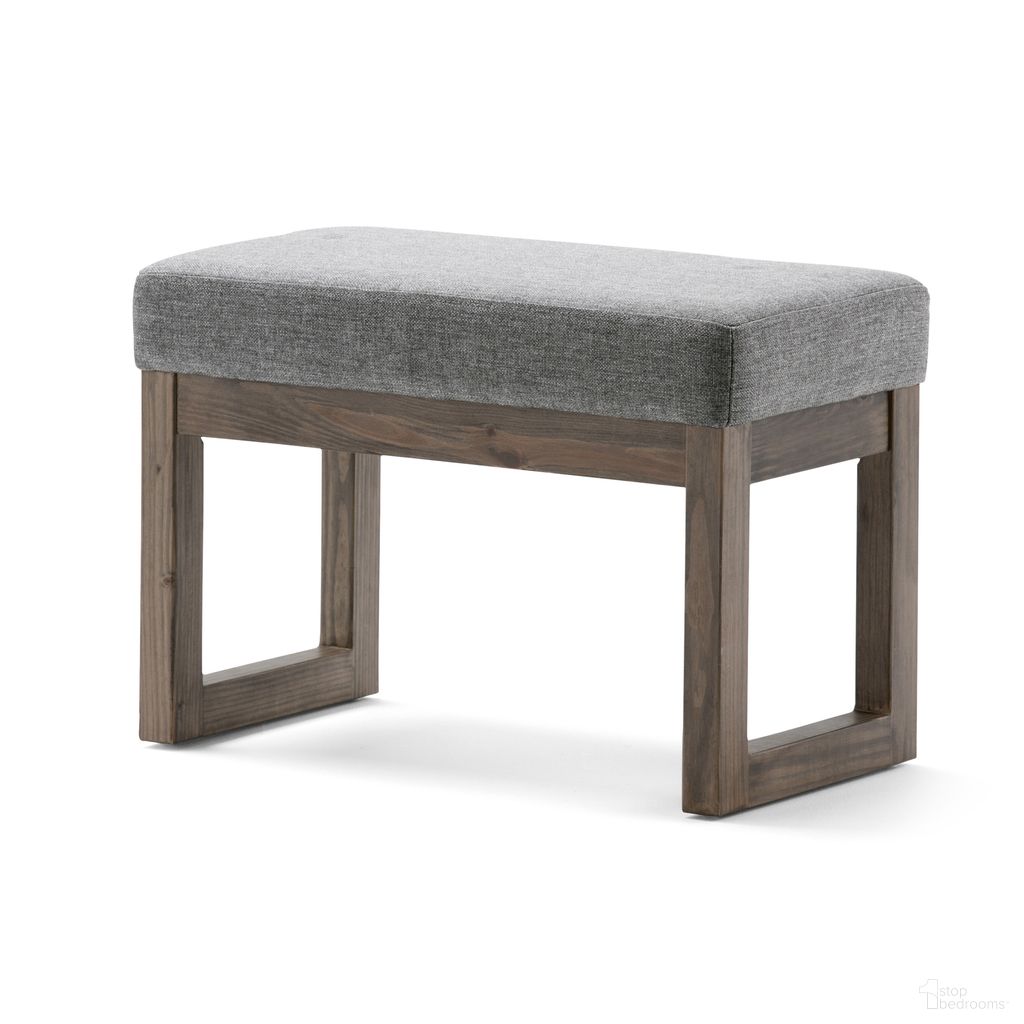 The appearance of Milltown Solid Wood Footstool Small Ottoman Bench In Grey designed by Simpli Home in the modern / contemporary interior design. This grey piece of furniture was selected by 1StopBedrooms from Milltown Collection to add a touch of cosiness and style into your home. Sku: 3AXCOT-252-SM-GL. Material: Linen.
