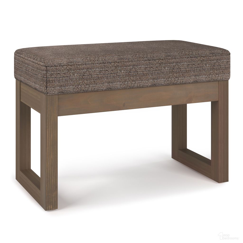 Milltown Solid Wood Footstool Small Ottoman Bench In Mink Brown