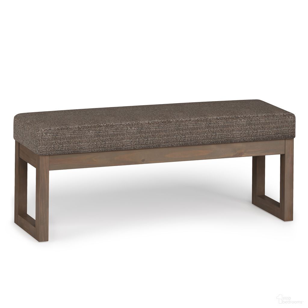 Milltown Solid Wood Large Ottoman Bench In Mink Brown