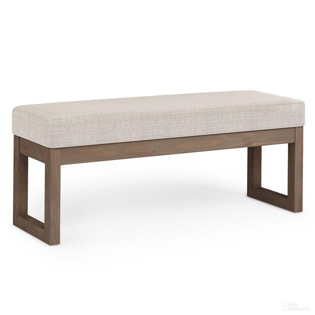 Milltown Solid Wood Large Ottoman Bench In Platinum