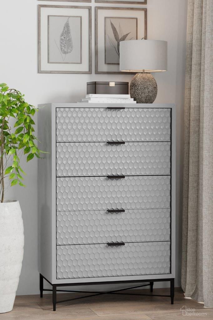The appearance of Milo Chest In Light Gray designed by Alpine in the modern / contemporary interior design. This light gray piece of furniture was selected by 1StopBedrooms from Milo Collection to add a touch of cosiness and style into your home. Sku: 6300-05. Material: Wood.