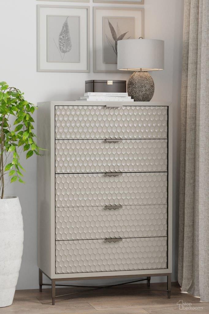 The appearance of Milo Chest In Taupe designed by Alpine in the modern / contemporary interior design. This taupe piece of furniture was selected by 1StopBedrooms from Milo Collection to add a touch of cosiness and style into your home. Sku: 6500-05. Material: Wood.