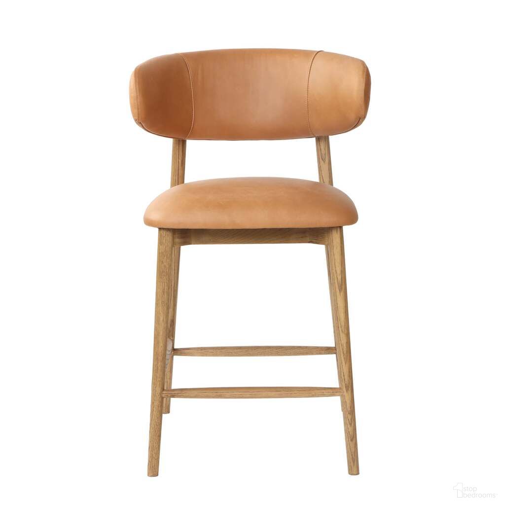 Milo Counter Stool In Hazelnut Brown and Natural