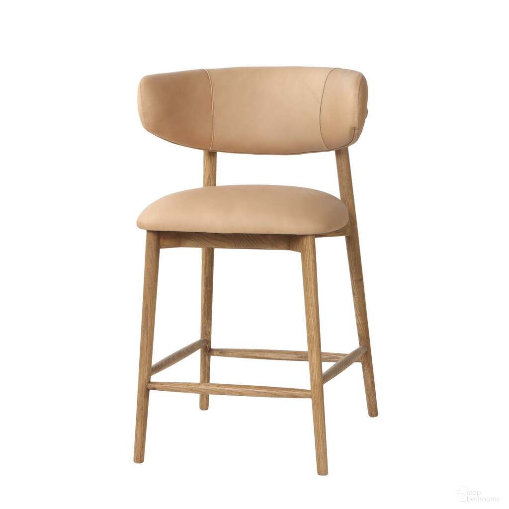 Milo Counter Stool In Pale Tan and Natural