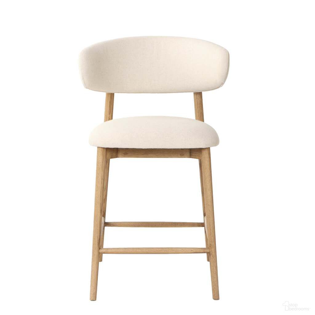 Milo Counter Stool In Savile Flax and Natural