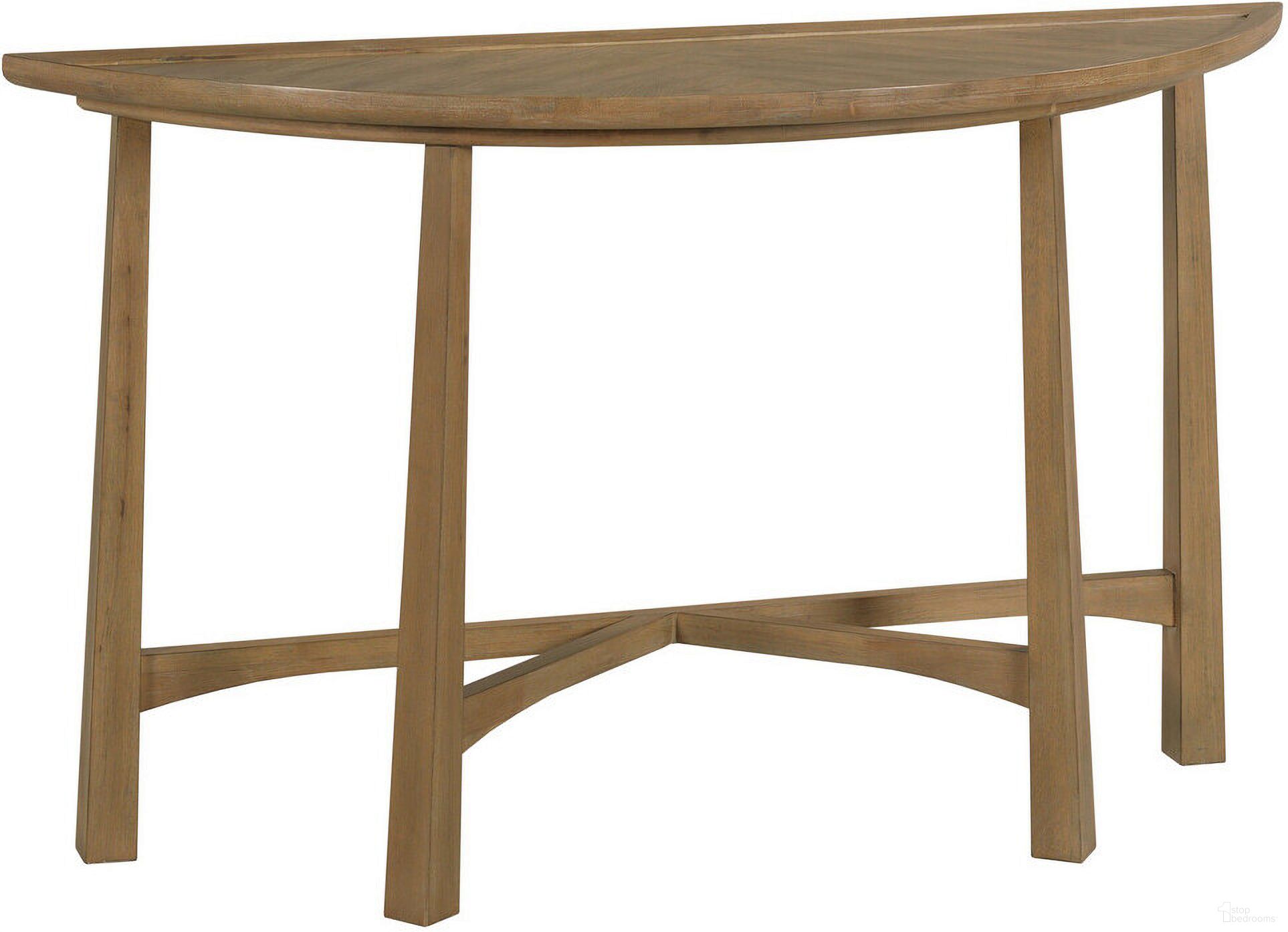 The appearance of Milo Demilune Console Table In Toffee designed by Hammary in the modern / contemporary interior design. This toffee piece of furniture was selected by 1StopBedrooms from Milo Collection to add a touch of cosiness and style into your home. Sku: 263-925. Material: Wood.
