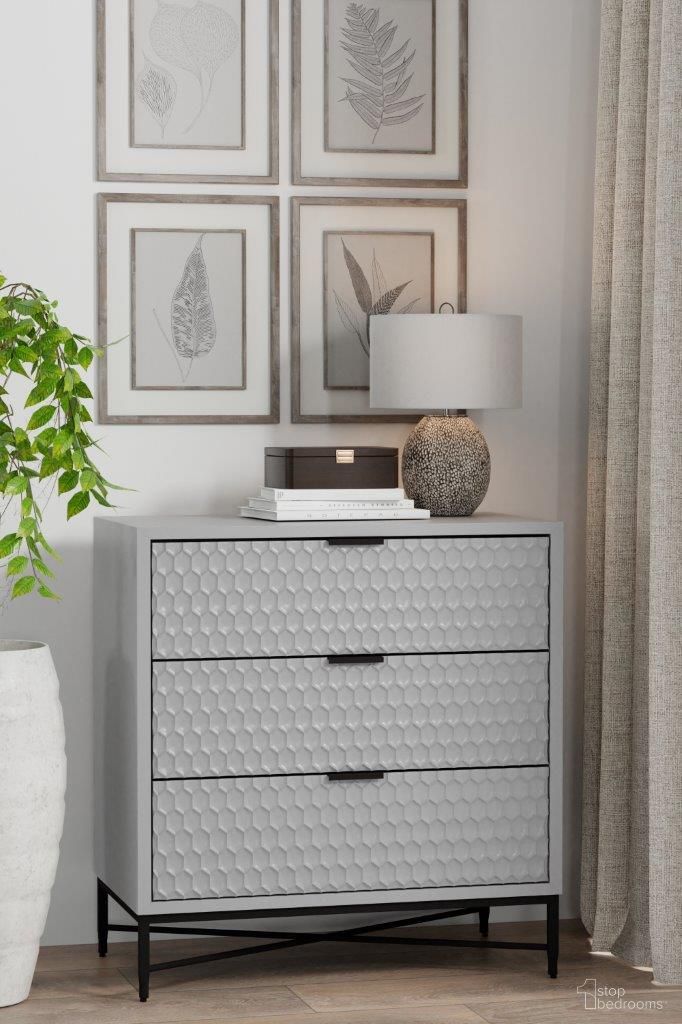 The appearance of Milo Small Chest In Light Gray designed by Alpine in the modern / contemporary interior design. This light gray piece of furniture was selected by 1StopBedrooms from Milo Collection to add a touch of cosiness and style into your home. Sku: 6300-04. Material: Wood.