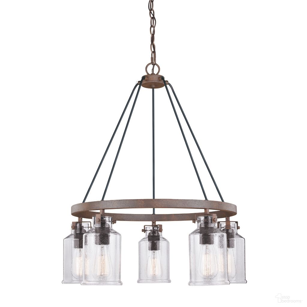 Milone 5L Chandelier In Textured Rustic Bronze