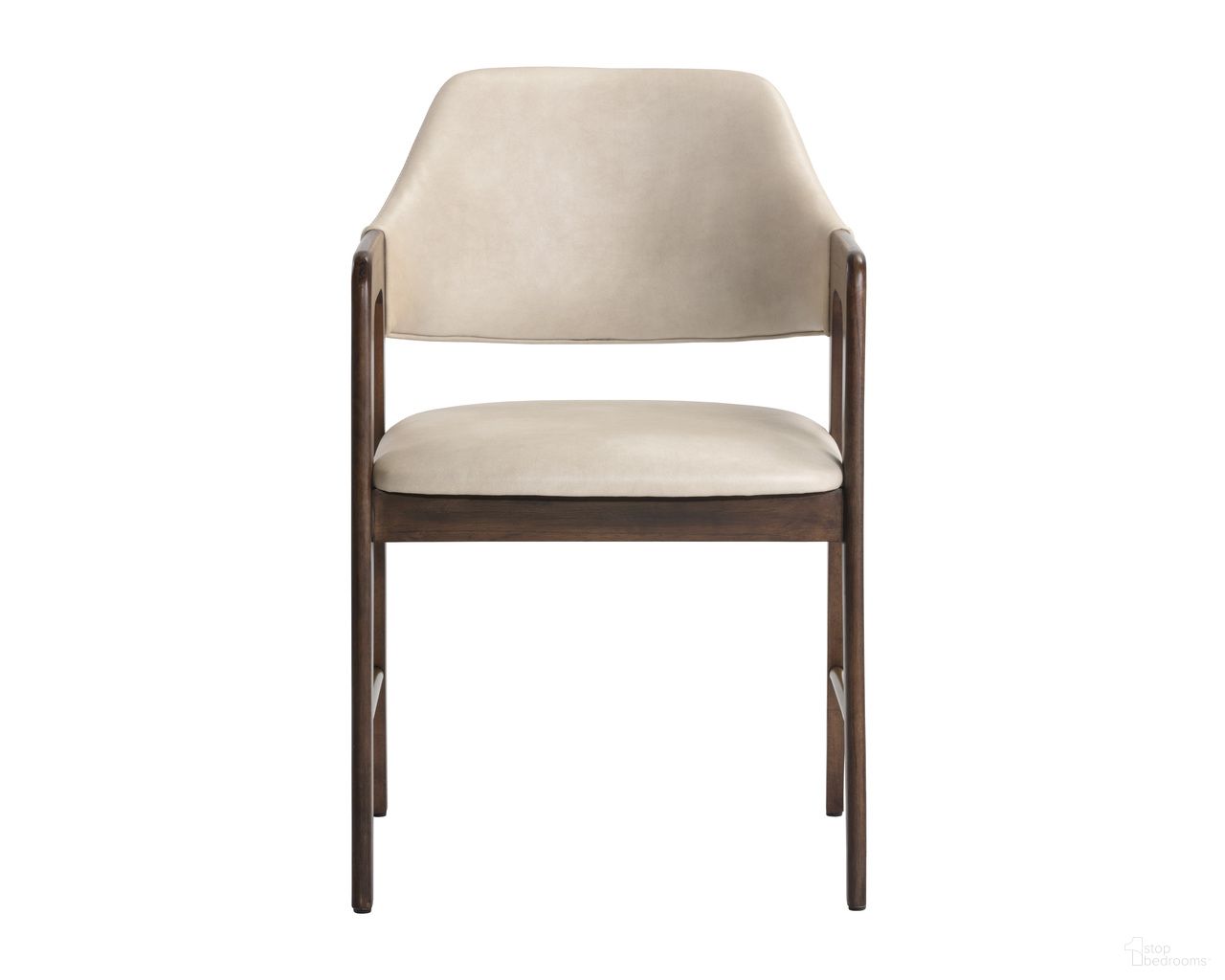 Milton Dining Armchair In Smoke Acacia and Bravo Cream