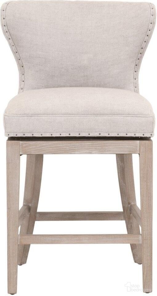The appearance of Essentials Milton Swivel Counter Stool In Bisque and Natural Gray designed by Essentials For Living in the transitional interior design. This bisque/natural gray piece of furniture was selected by 1StopBedrooms from Essentials Collection to add a touch of cosiness and style into your home. Sku: 6421-CSUP.BIS-BT/NG. Material: Ash Wood.