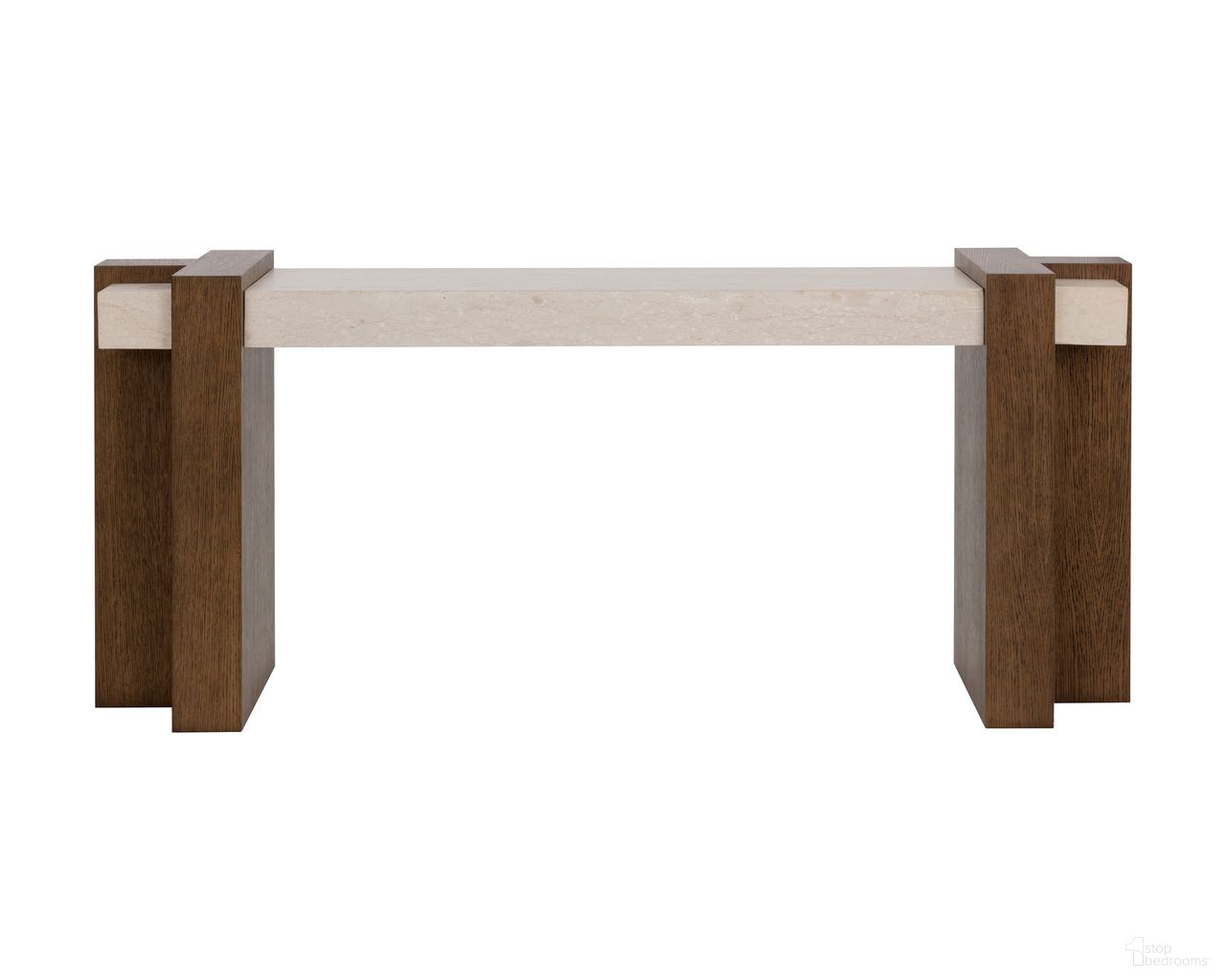 Minerva Console Table In Cream and Brown