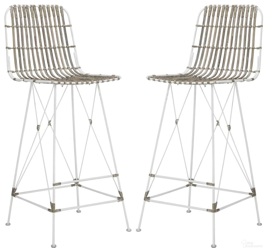 The appearance of Minerva Wicker Bar Stool Set of 2 in White designed by Safavieh in the modern / contemporary interior design. This white piece of furniture was selected by 1StopBedrooms from Minerva Collection to add a touch of cosiness and style into your home. Sku: WIK6508C-SET2. Material: Rattan.