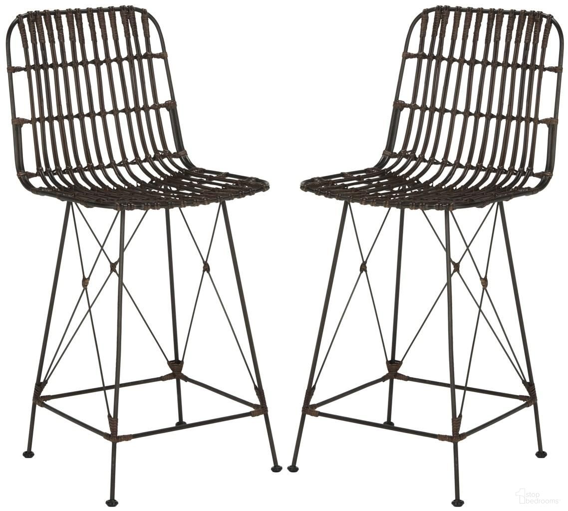 The appearance of Minerva Wicker Counter Stool Set of 2 in Brown designed by Safavieh in the modern / contemporary interior design. This brown piece of furniture was selected by 1StopBedrooms from Minerva Collection to add a touch of cosiness and style into your home. Sku: WIK6509A-SET2. Material: Rattan.