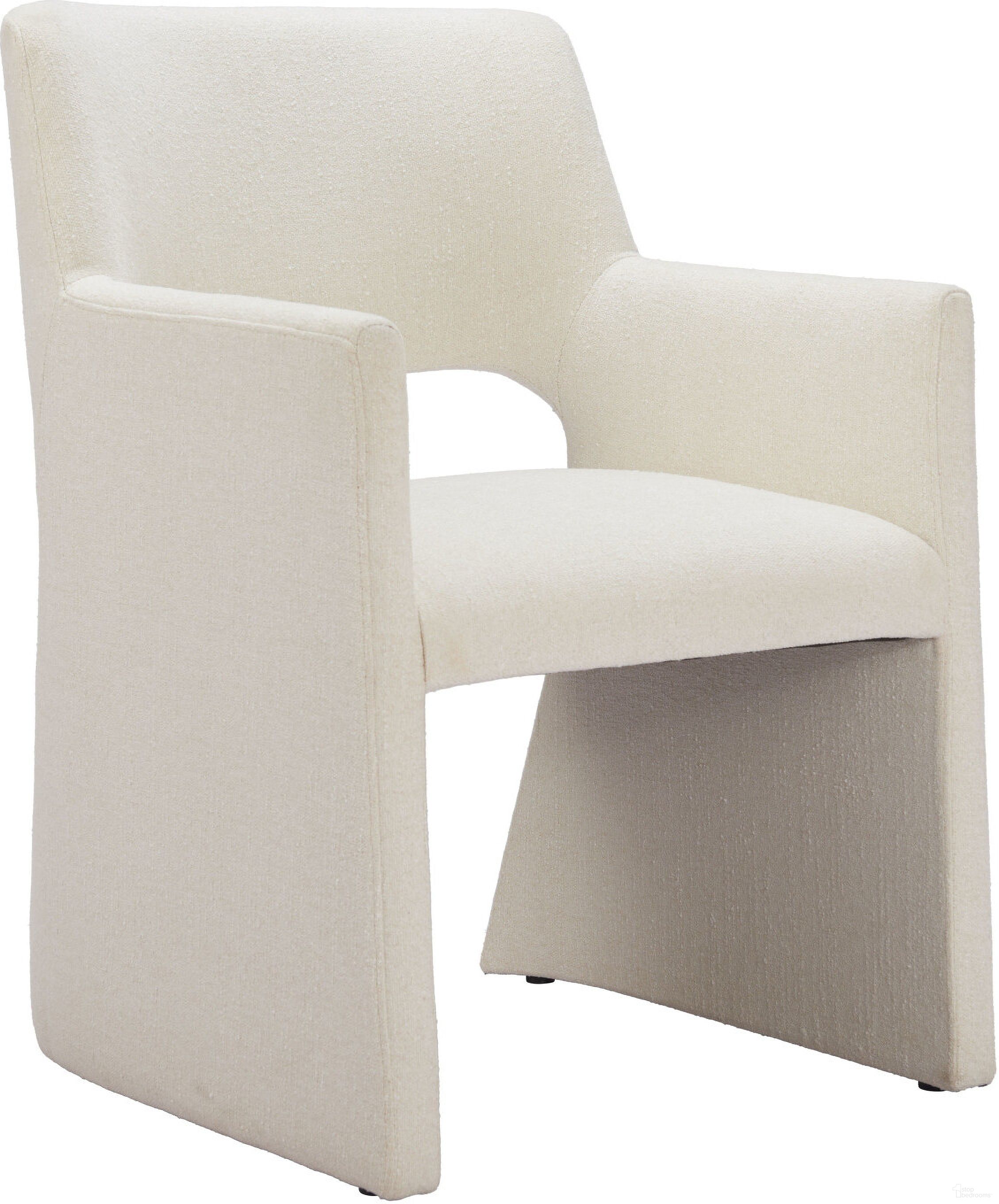 Minet Dining Chair In Linen White