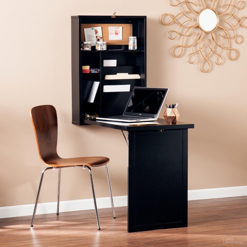 The appearance of Minford Foldinout Convertible Desk In Black designed by SEI Furniture in the transitional interior design. This black piece of furniture was selected by 1StopBedrooms from Minford Collection to add a touch of cosiness and style into your home. Sku: HO9291. Material: MDF.