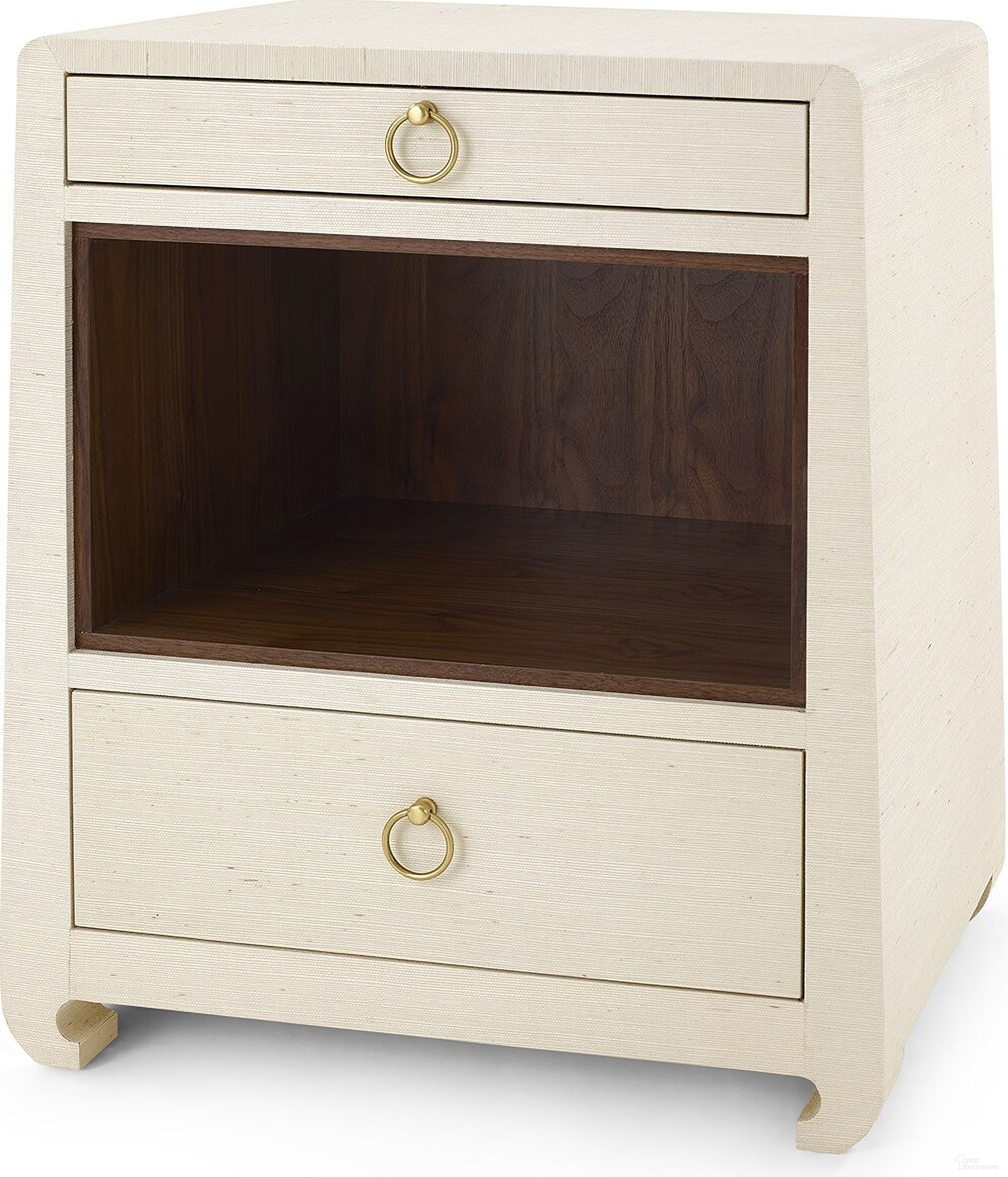 The appearance of Ming 2-Drawer Side Table In Canvas Cream designed by Villa & House in the transitional interior design. This cream piece of furniture  was selected by 1StopBedrooms from Ming Collection to add a touch of cosiness and style into your home. Sku: MNG-120-64.
