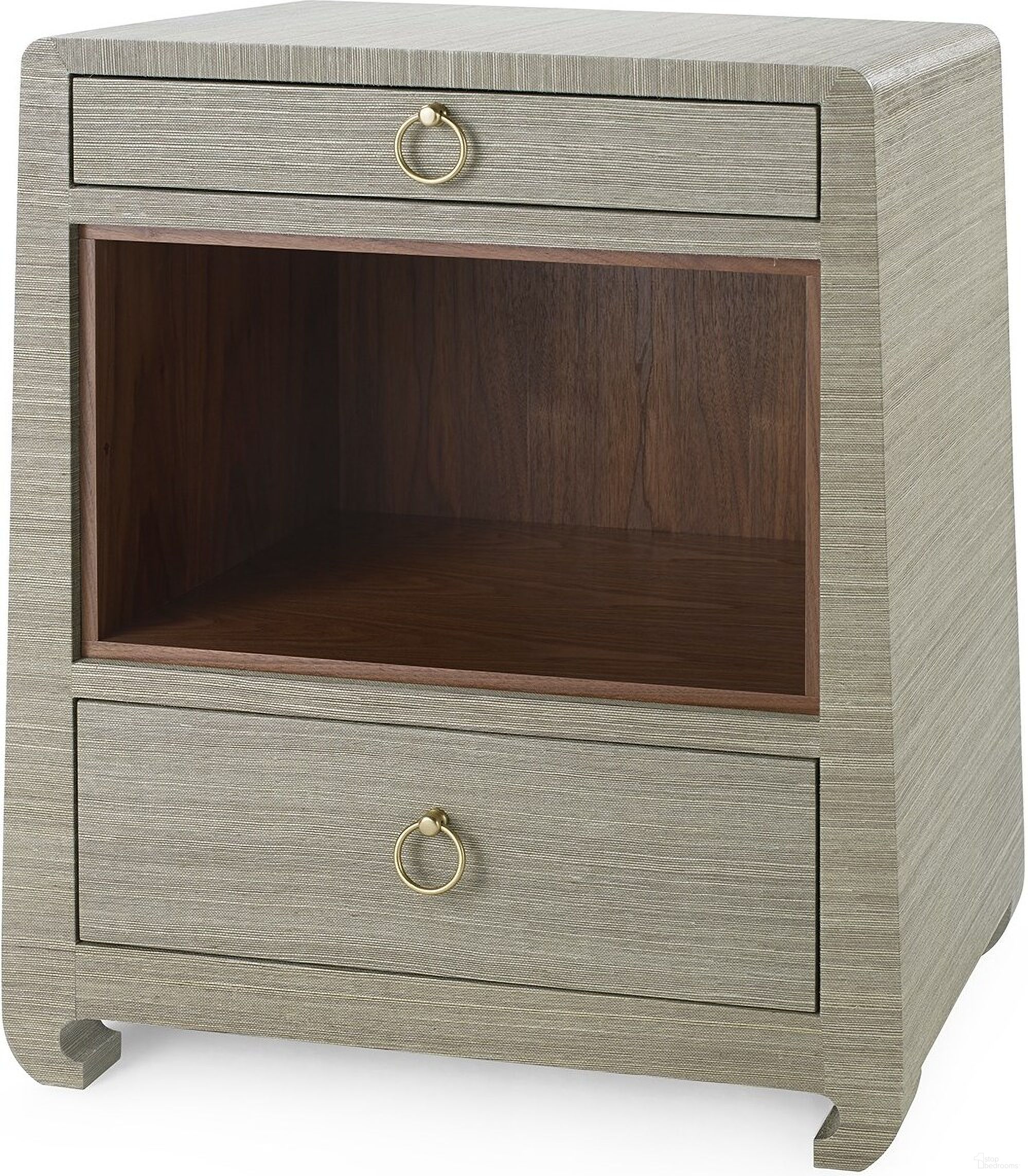 The appearance of Ming 2-Drawer Side Table In Sage Green designed by Villa & House in the transitional interior design. This sage green piece of furniture  was selected by 1StopBedrooms from Ming Collection to add a touch of cosiness and style into your home. Sku: MNG-120-67.