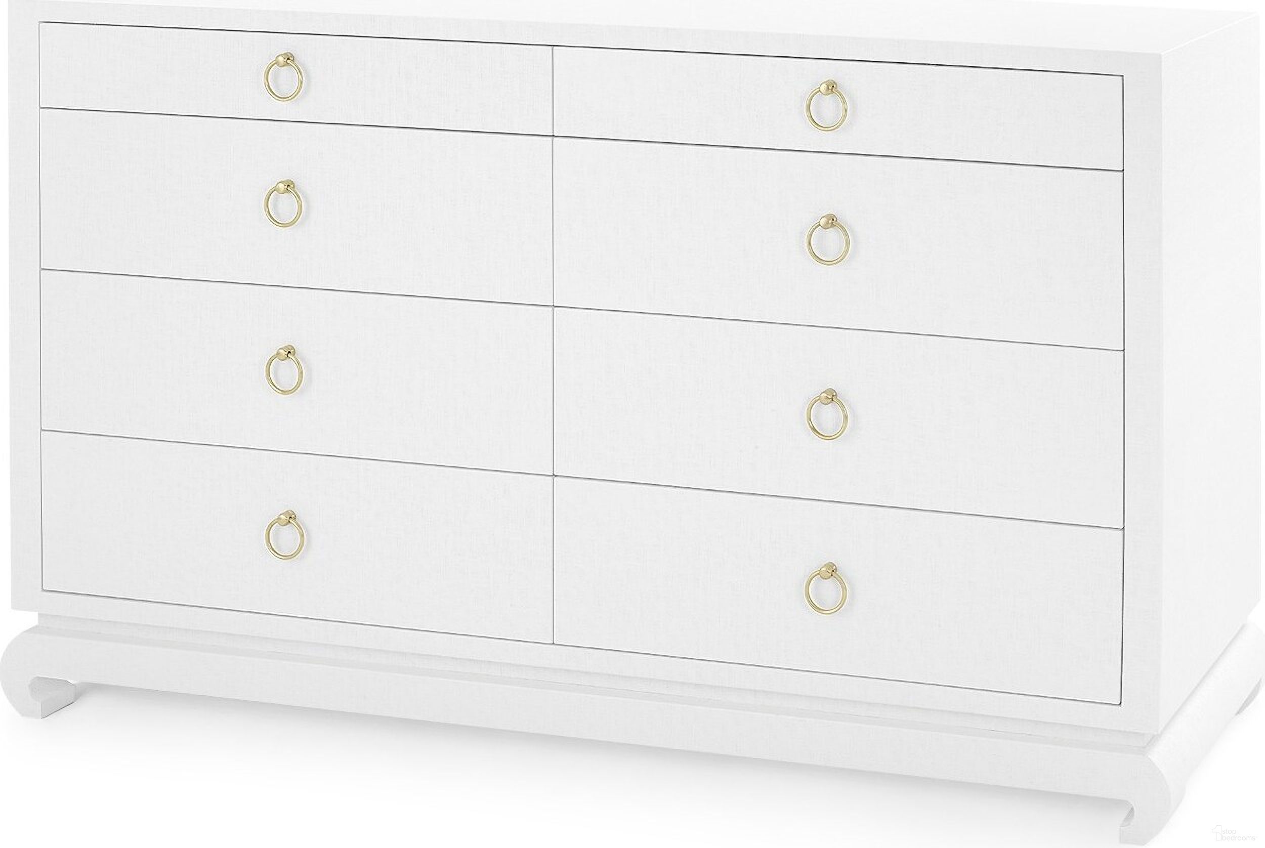 The appearance of Ming Extra Large 8-Drawer In Chiffon White designed by Villa & House in the transitional interior design. This white piece of furniture  was selected by 1StopBedrooms from Ming Collection to add a touch of cosiness and style into your home. Sku: MNG-250-59.