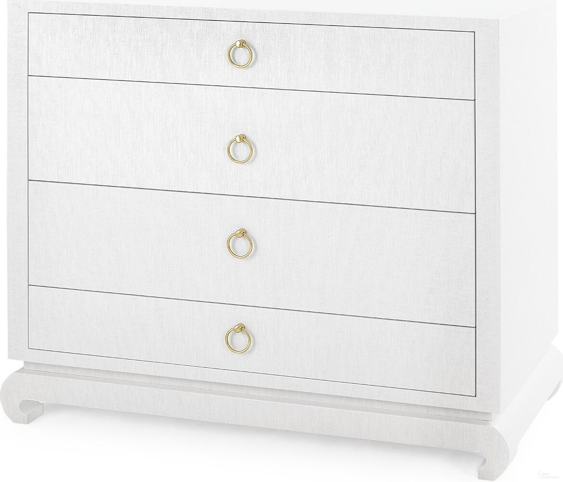 The appearance of Ming Large 4-Drawer In Chiffon White designed by Villa & House in the transitional interior design. This white piece of furniture was selected by 1StopBedrooms from Ming Collection to add a touch of cosiness and style into your home. Sku: MNG-225-59.
