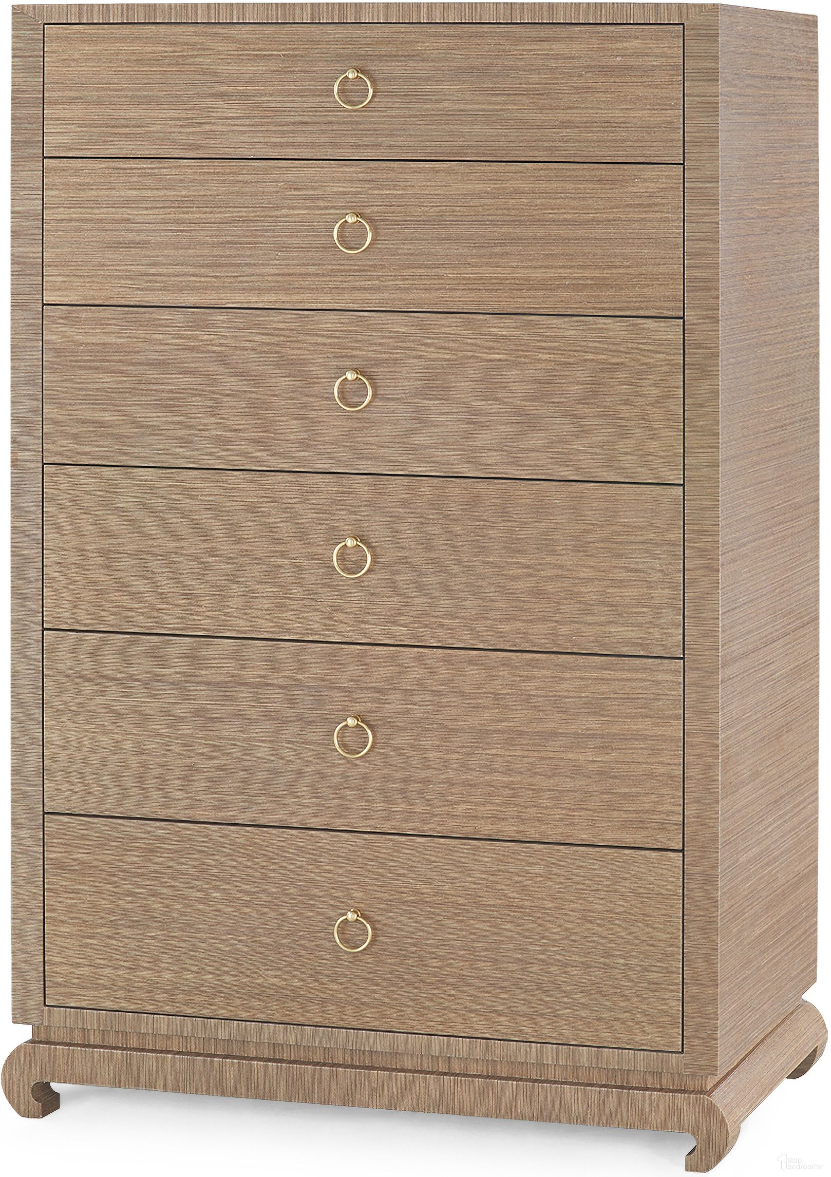 The appearance of Ming Tall 6-Drawer Chest In Flax Brown designed by Villa & House in the modern / contemporary interior design. This brown piece of furniture was selected by 1StopBedrooms from Ming Collection to add a touch of cosiness and style into your home. Sku: MNG-275-464. Material: Lacquer.