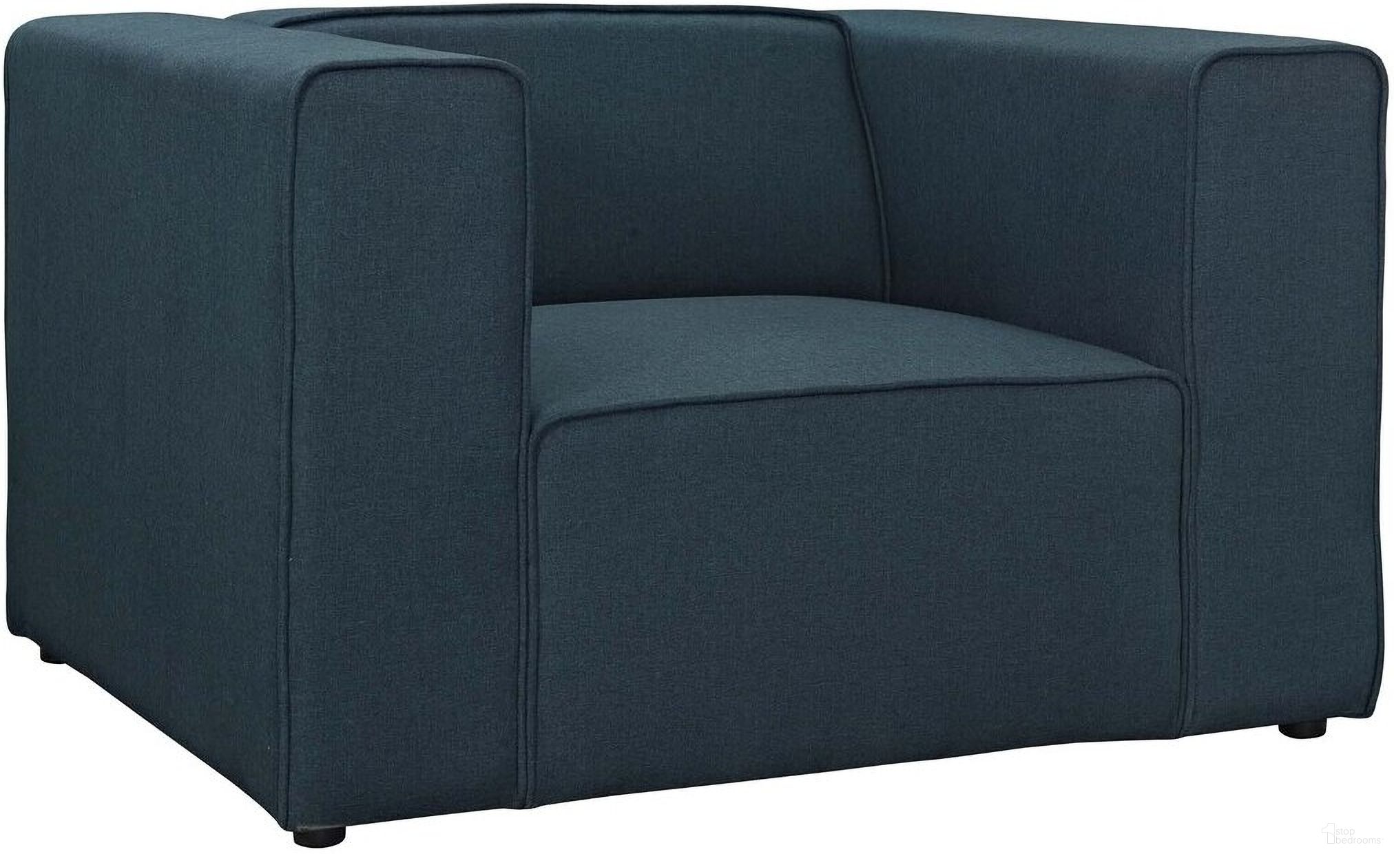 The appearance of Mingle Upholstered Fabric Armchair In Blue designed by Modway in the modern / contemporary interior design. This blue piece of furniture was selected by 1StopBedrooms from Mingle Collection to add a touch of cosiness and style into your home. Sku: EEI-2718-BLU. Material: Polyester.