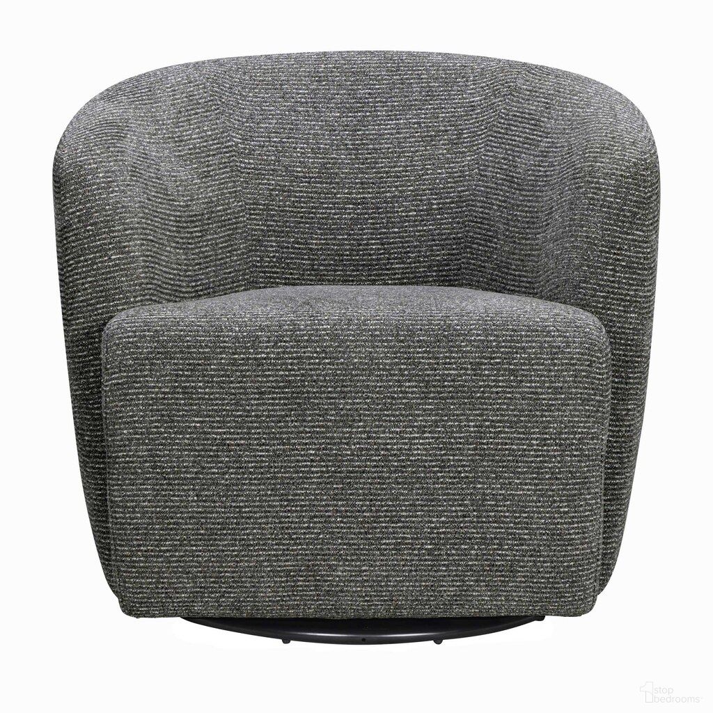 Mingle Swivel Glider Accent Chair In Thatch Black