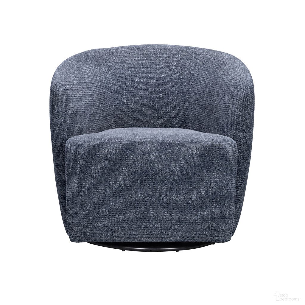 Mingle Swivel Glider Accent Chair In Thatch Blue