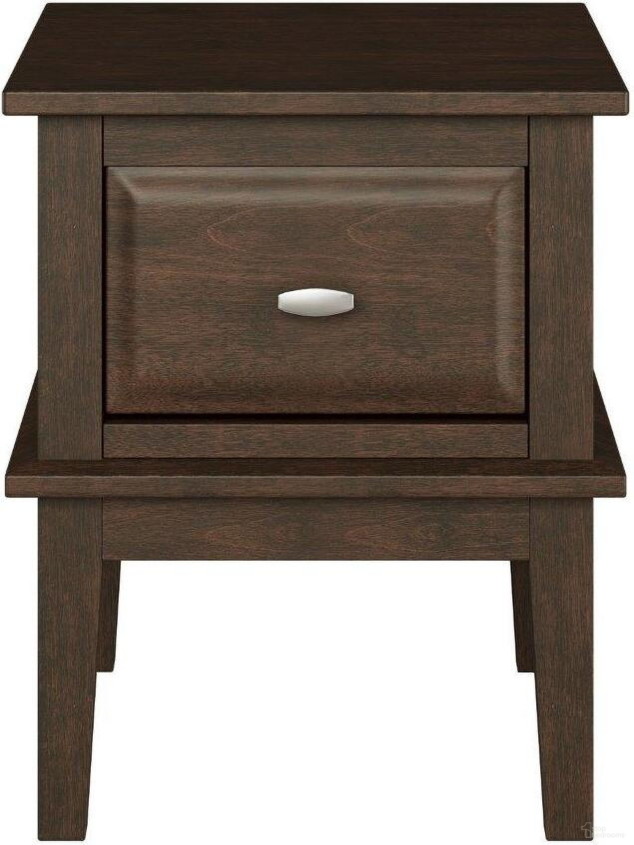 The appearance of Minot Brown Cherry Drawer End Table designed by Homelegance in the transitional interior design. This brown piece of furniture  was selected by 1StopBedrooms from Minot Collection to add a touch of cosiness and style into your home. Sku: 3621-04. Material: Wood.