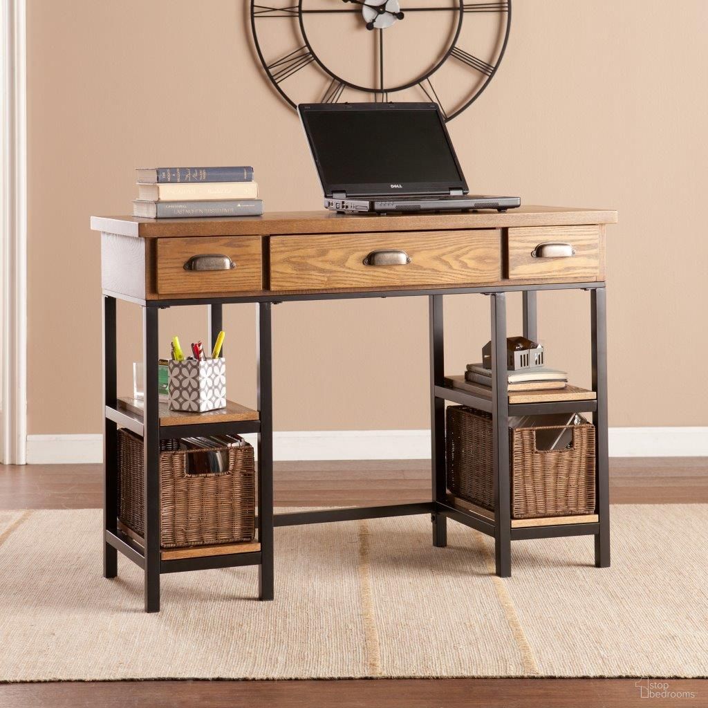 The appearance of Mirada Desk designed by SEI Furniture in the country / farmhouse interior design. This grey piece of furniture was selected by 1StopBedrooms from Mirada Collection to add a touch of cosiness and style into your home. Sku: HO8812. Material: MDF.