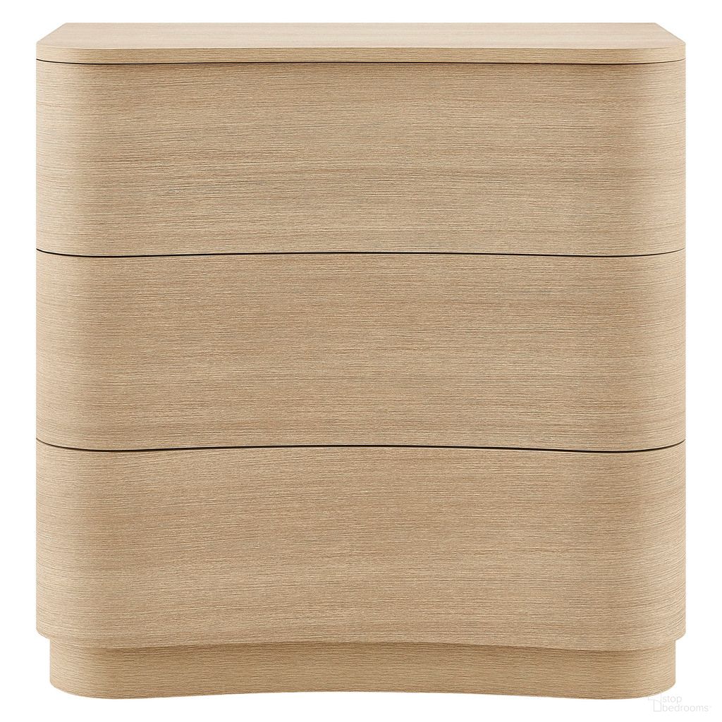 The appearance of Mirae 3-Drawer Curved Compact Dresser In Brushed Light Oak designed by Modway in the transitional interior design. This brushed light oak piece of furniture  was selected by 1StopBedrooms from Mirae Collection to add a touch of cosiness and style into your home. Sku: MOD-7230-BOA. Material: Laminate.