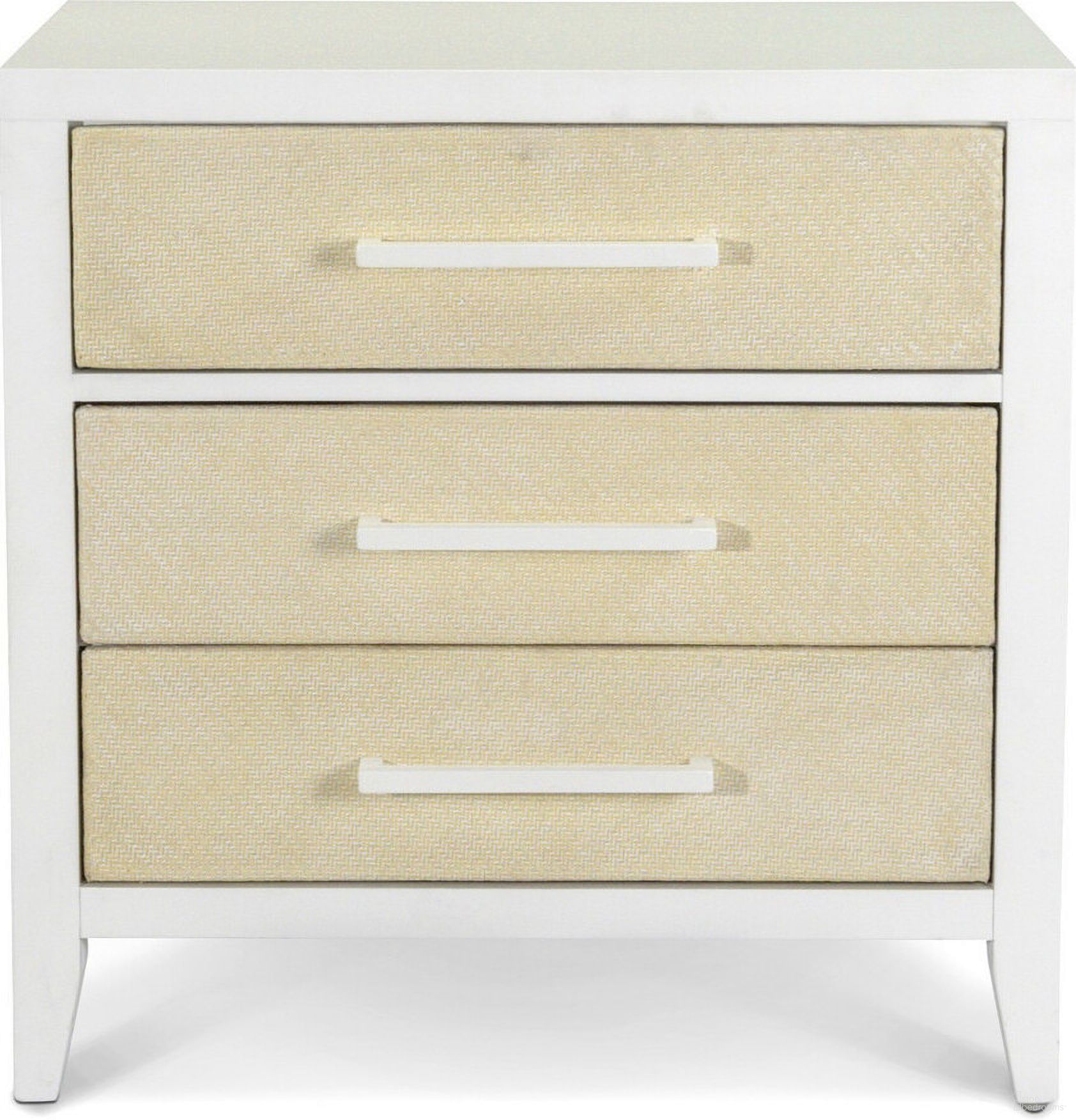 The appearance of Miramar 3 Drawer Woven Nightstand with Power and Usb In White and Brown designed by Sea Winds Trading in the coastal interior design. This white and brown piece of furniture was selected by 1StopBedrooms from Miramar Collection to add a touch of cosiness and style into your home. Sku: B77733-SAND. Material: Wood.