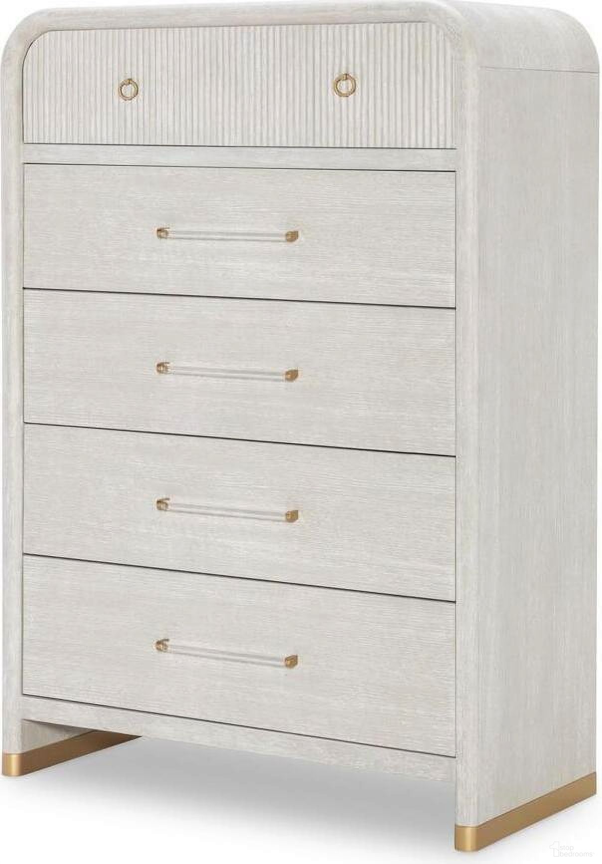 The appearance of Miramar 5 Drawer Chest In Oyster designed by Legacy Classic in the modern / contemporary interior design. This oyster piece of furniture was selected by 1StopBedrooms from Miramar Collection to add a touch of cosiness and style into your home. Sku: 3300-2200. Material: Oak Veneer.