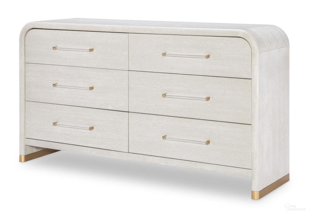 The appearance of Miramar 6 Drawer Dresser In Oyster designed by Legacy Classic in the modern / contemporary interior design. This oyster piece of furniture was selected by 1StopBedrooms from Miramar Collection to add a touch of cosiness and style into your home. Sku: 3300-1200. Material: Oak Veneer.