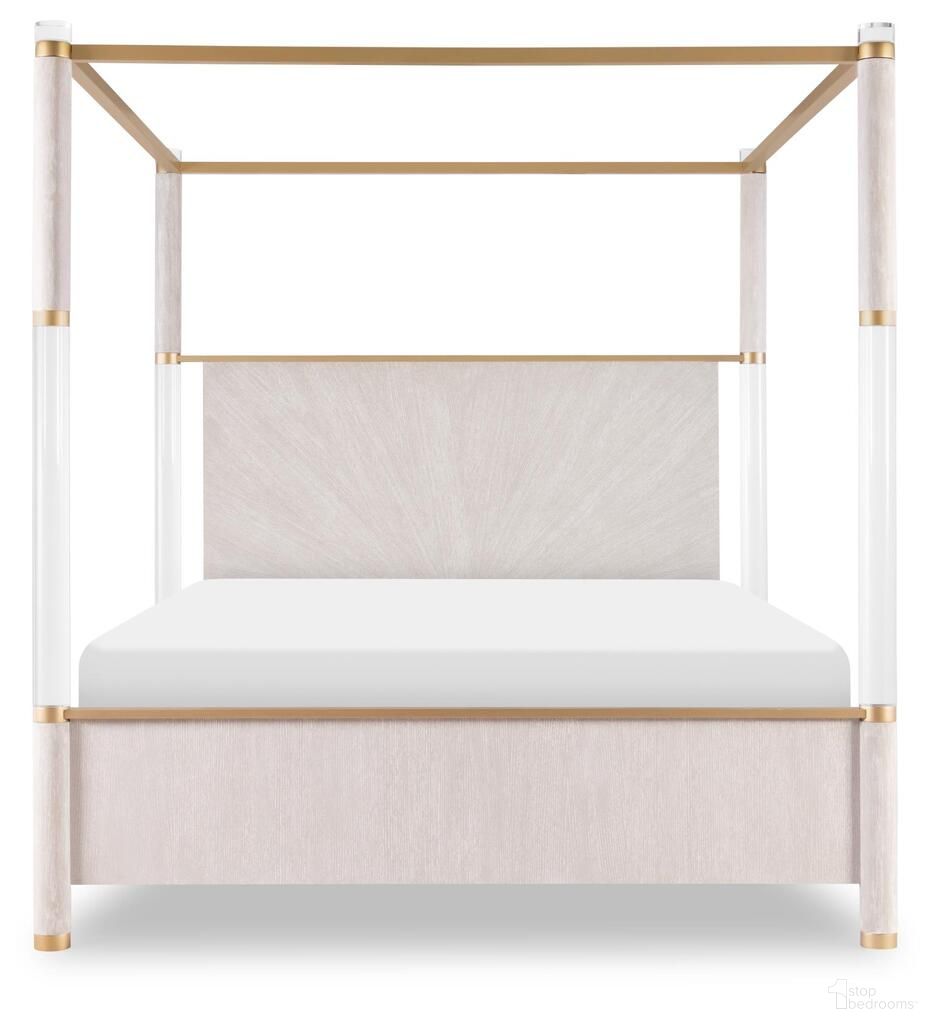 The appearance of Miramar Complete Queen Canopy Bed with Acrylic Posts In Oyster designed by Legacy Classic in the modern / contemporary interior design. This oyster piece of furniture was selected by 1StopBedrooms from Miramar Collection to add a touch of cosiness and style into your home. Sku: 3300-4105A;3300-4115A;3300-4901;3300-5005A. Bed Type: Canopy Bed. Bed Size: Queen. Material: Oak Veneer.